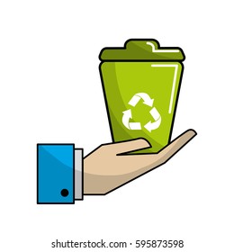 people reciclying in the basket icon