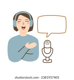 people recording and listening to podcasts