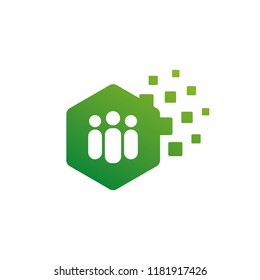 People Recruitment Hexagons Symbol Vector