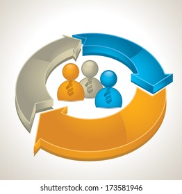 People in the recycle icon