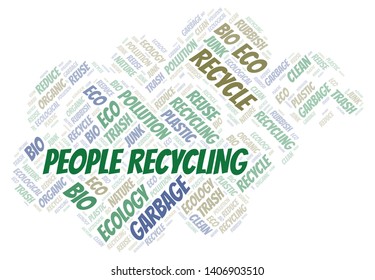 People Recycling word cloud. Wordcloud made with text only.