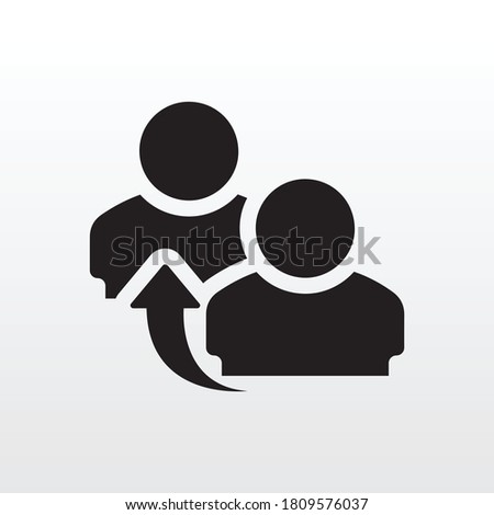 People referral icon design vector illustration. Referrals, reference, meeting black icon on white isolated background