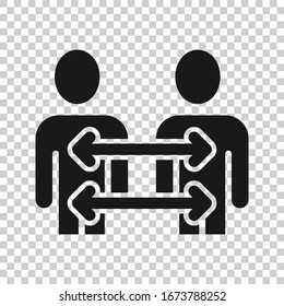 People referral icon in flat style. Business communication vector illustration on white background. Reference teamwork business concept.