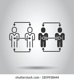 People referral icon in flat style. Business communication vector illustration on white background. Reference teamwork business concept.