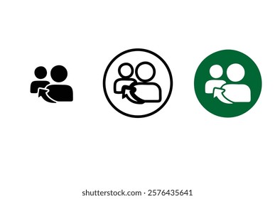 People referral vector icons. Business communication vector illustrations. Reference teamwork business concept