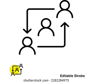 People Referral Vector Line Icon