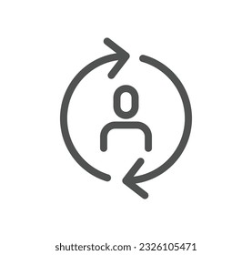 People related icon outline and linear vector.