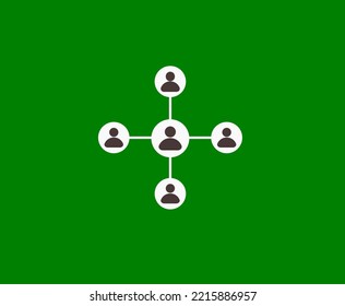Icono de diseño de organización de relaciones con personas