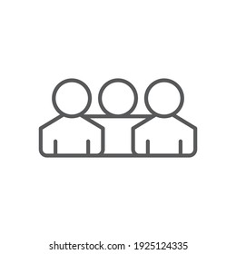 People relationship icon, color, line, outline vector sign, linear style pictogram isolated on white. Symbol, logo illustration