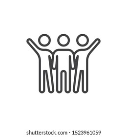 People relationship line icon. brotherhood linear style sign for mobile concept and web design. Friends, friendship outline vector icon. Symbol, logo illustration. Vector graphics