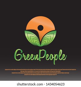people relationship logo with abstract human concept. teamwork. group. family love. vector element illustration