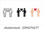 People relationship vector icon set. brotherhood filled flat sign for mobile concept and web design. Friends, vector illustration on white background