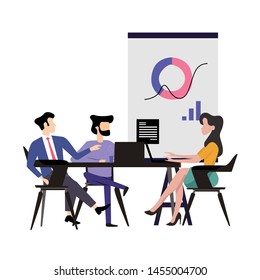 People Relationship, Working and Interacting Vector Template Design Illustration