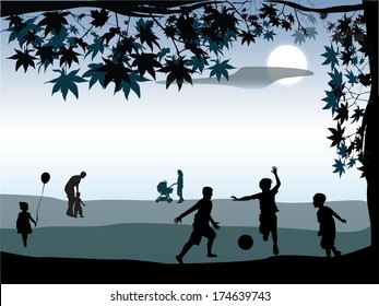 People relaxing in the park