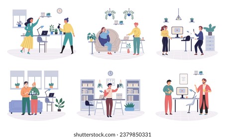 People relaxing vector illustration. Individuals should take time to relax and rejuvenate Human beings need rest to recharge their energy The character person can be seen in their leisure activities