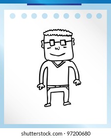 people retro cartoon- vector illustration doodle