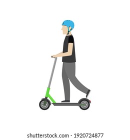 people ride on electric kick scooter vector graphics