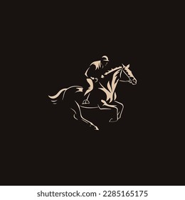 People riding horse vector, coaching logo