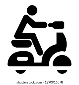 people riding motorcycle fast delivery symbol vector icon - Vector