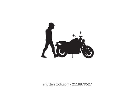 people riding motorcycle vector black and white