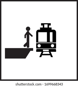 people are riding the train flat style. Black and white. For infographic