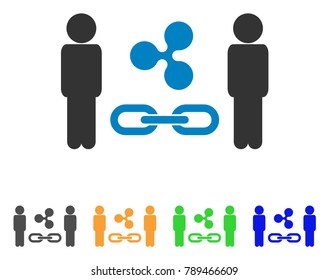 People Ripple Blockchain icon. Vector illustration style is a flat iconic people ripple blockchain symbol with gray, yellow, green, blue color variants. Designed for web and software interfaces.
