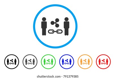 People Ripple Blockchain rounded icon. Style is a flat grey symbol inside light blue circle with additional color versions. People Ripple Blockchain vector designed for web and software interfaces.