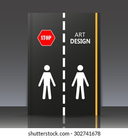 People. Road. Background. Brochure. Creative. Stop. EPS 10 vector illustration