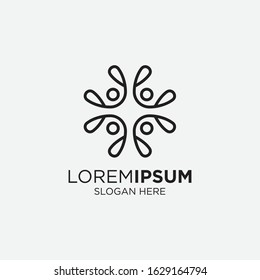 people round logo design template vector illustration
