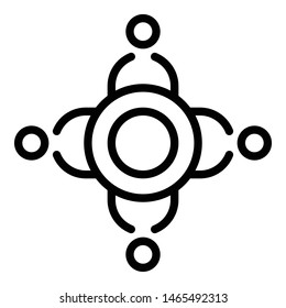 People at the round table icon. Outline people at the round table vector icon for web design isolated on white background