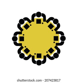 people at a round table vector illustration