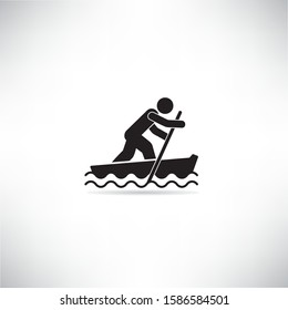 people row boat vector illustration