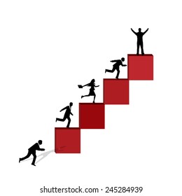 people run business Symbolic presentation template of a business competition vector