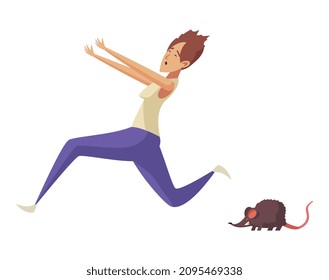 La gente ejecuta la composición con el carácter de estilo de doodle aislado de la ilustración vectorial de la persona en ejecución