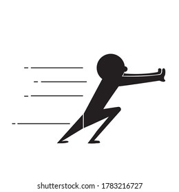 La gente corre rápido, ilustración vectorial