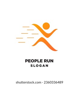 LA GENTE EJECUTA LA PLANTILLA DE LOGOTIPO DE ICONO