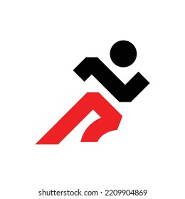 People run logo design. Running person logo. Sports logo