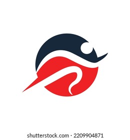 People run logo design. Running person logo. Sports logo