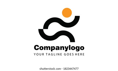 People run Logo design vector template