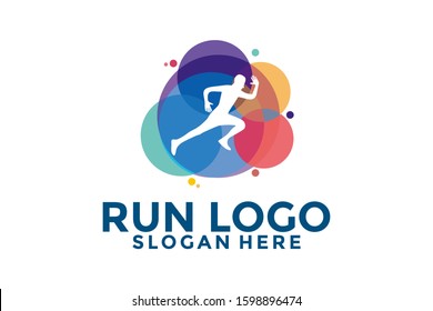 People Run Logo Icon, Run Logo design Template, Run Logo Vector Isolated
