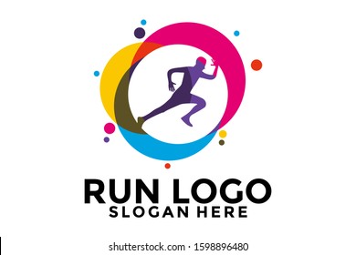 People Run Logo Icon, Run Logo design Template, Run Logo Vector Isolated