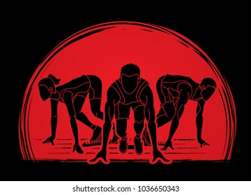 People run, Runner ,Marathon running, Team work running, Group of people running graphic vector. 