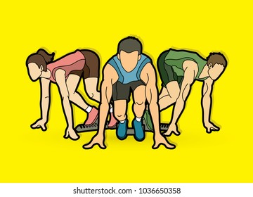 People run, Runner ,Marathon running, Team work running, Group of people running graphic vector. 