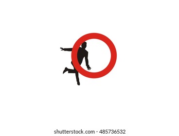 people run vector icon logo