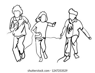 a people runing