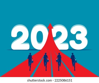 People running to 2023. Start up a new to goal