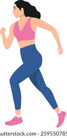 People Running Character. Isolated Flat Cartoon Vector Illustration.