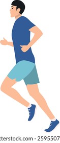 People Running Character. Isolated Flat Cartoon Vector Illustration.