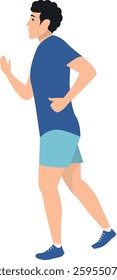 People Running Character. Isolated Flat Cartoon Vector Illustration.