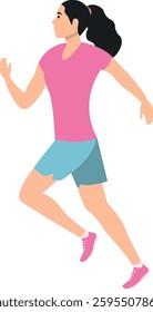 People Running Character. Isolated Flat Cartoon Vector Illustration.